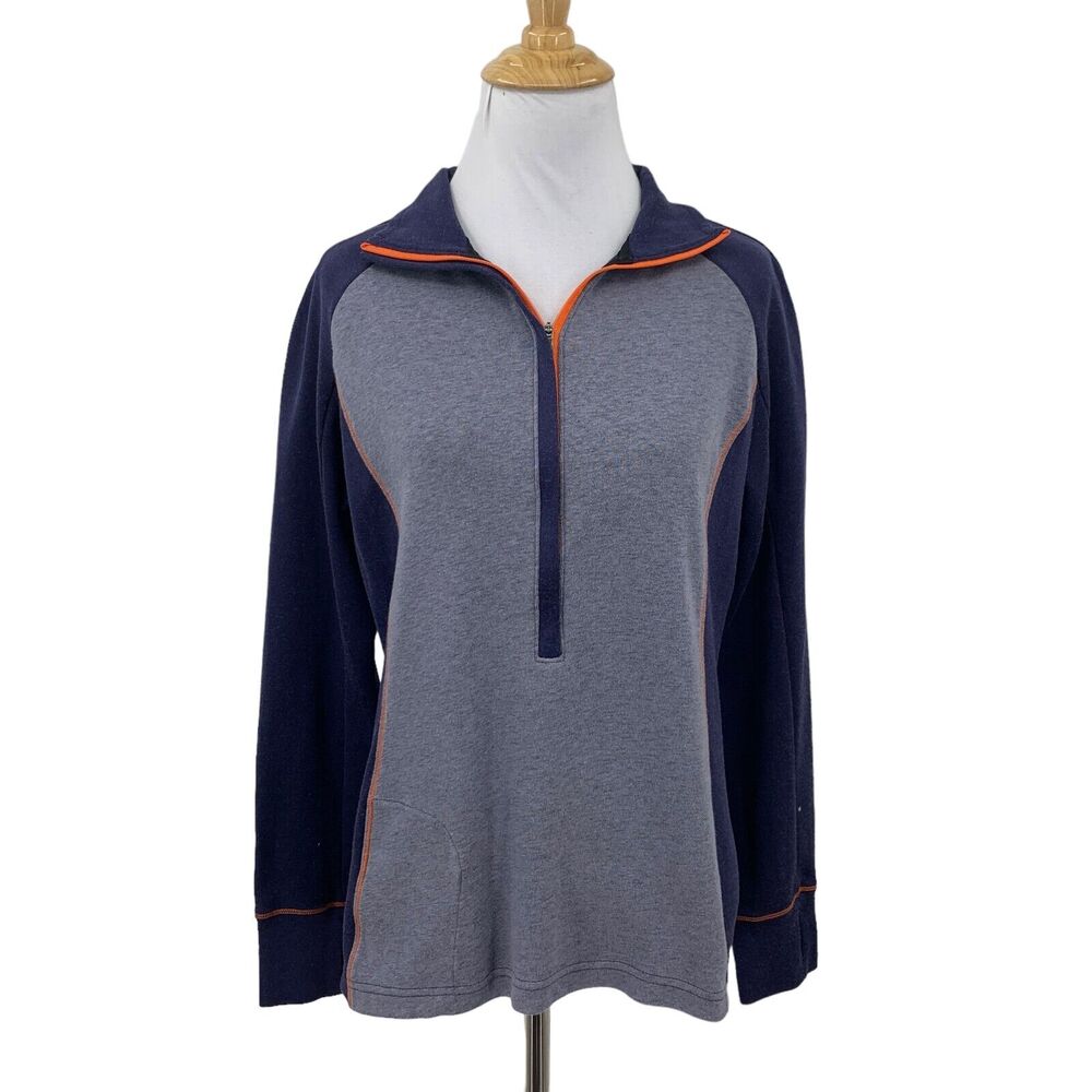 Columbia Sweater Womens M Omni Wick Two Tone 1/2 Zip Stand Up Collar Long Sleeve